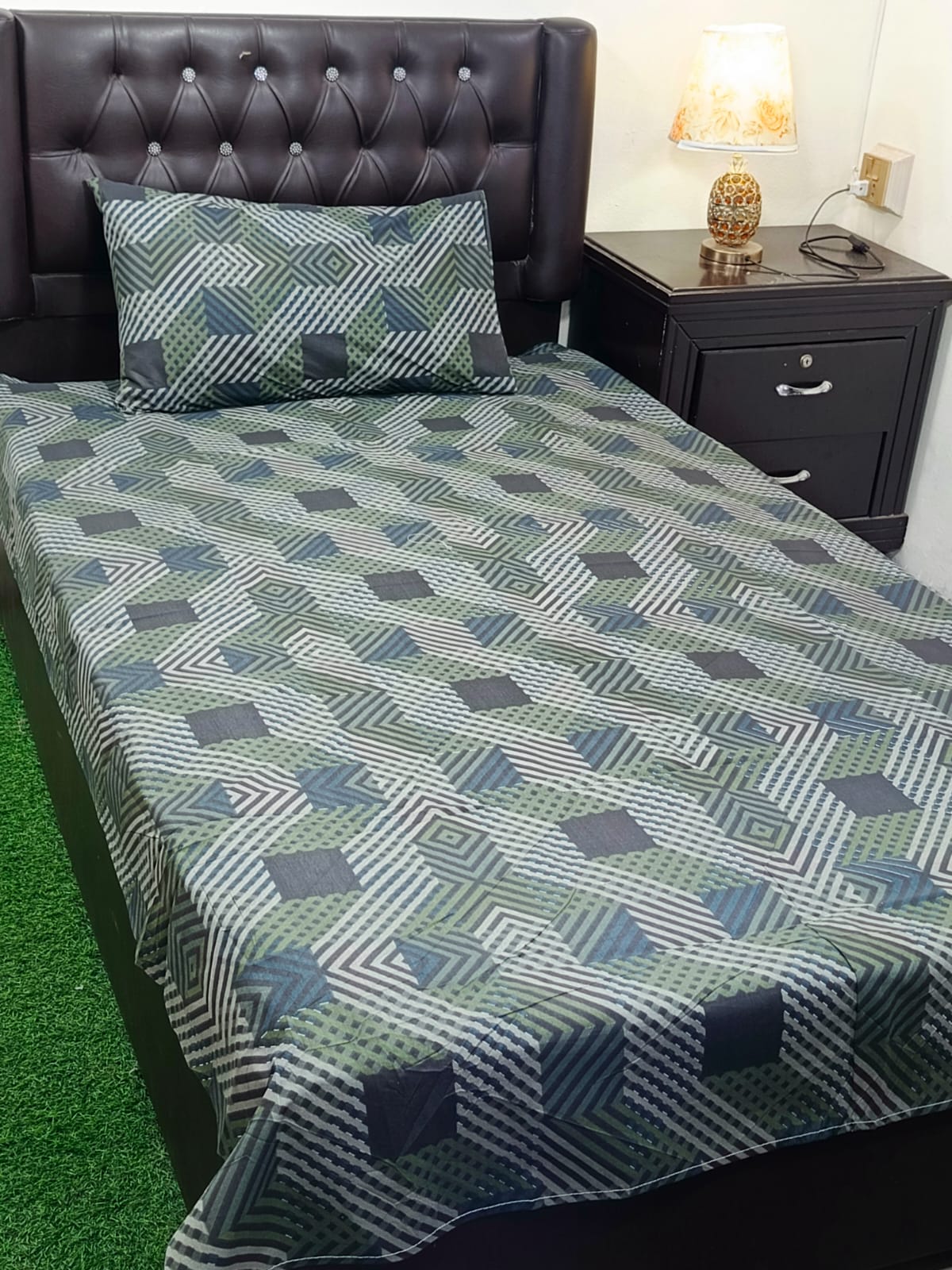 (Prism Weave)2 piece set of singal bedsheet in 100% pure cotton