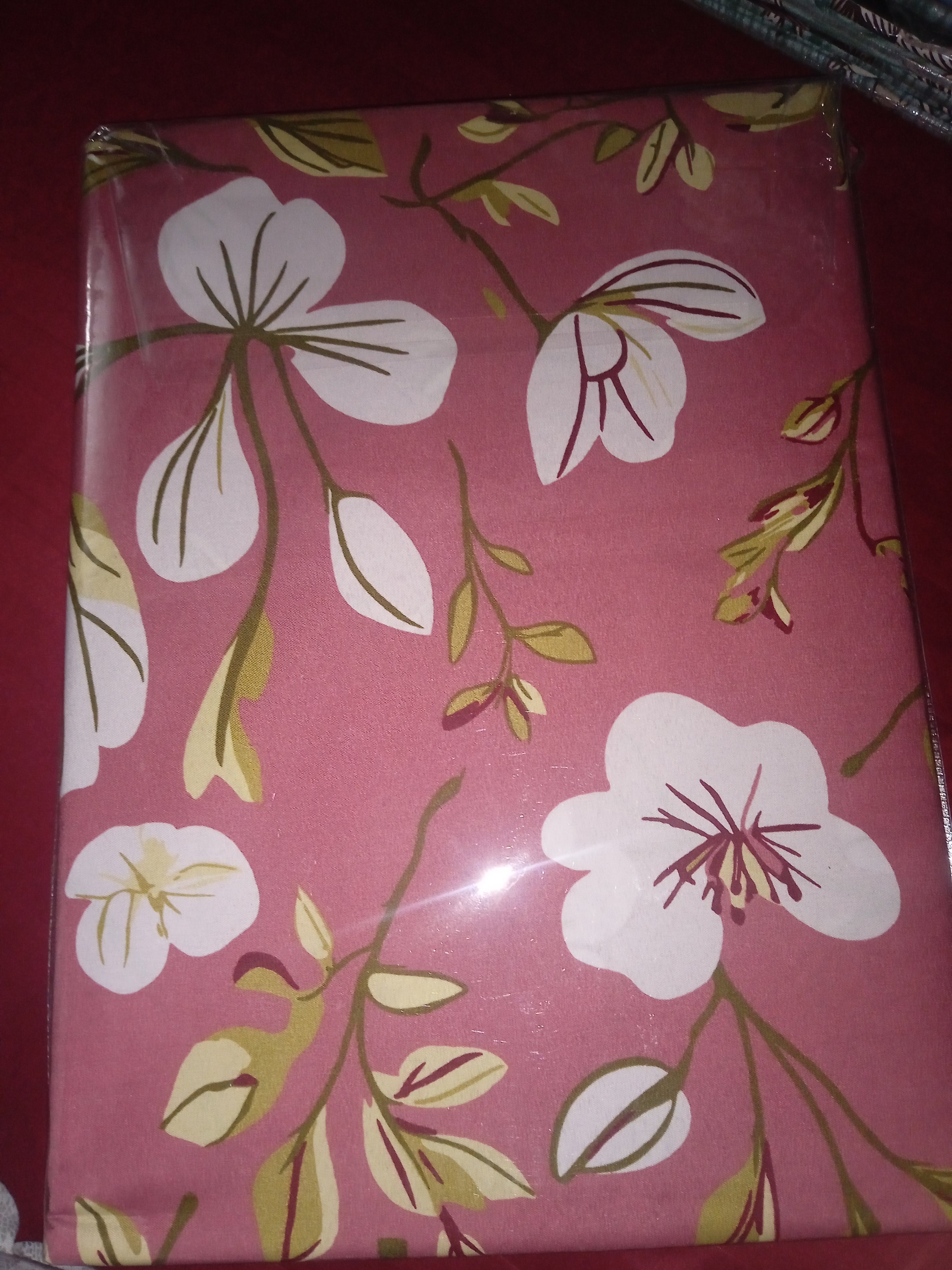 Premium 100% pure cotton double bed sheet set(Blush Harmony - Spring Petal)