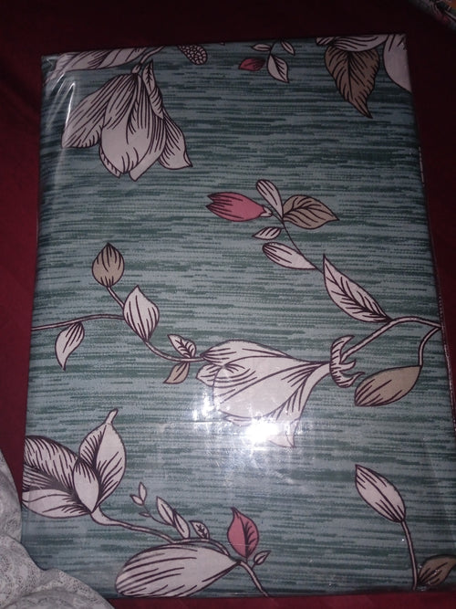 "Sea Green Floral" Pure Cotton Double Bed Sheet Set for Double Bed